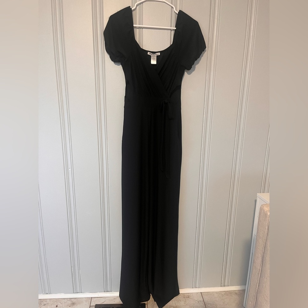 Black jumpsuit with side cutouts